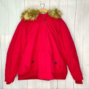 Woman Within 3x 30/32 Fur Trim Hooded Zip Up Jacket 3M Insulated Puffer Coat